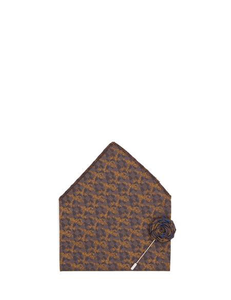 Turuncu 3'lü Kravat-Mendil-Kravat İğnesi Set - 50309610001