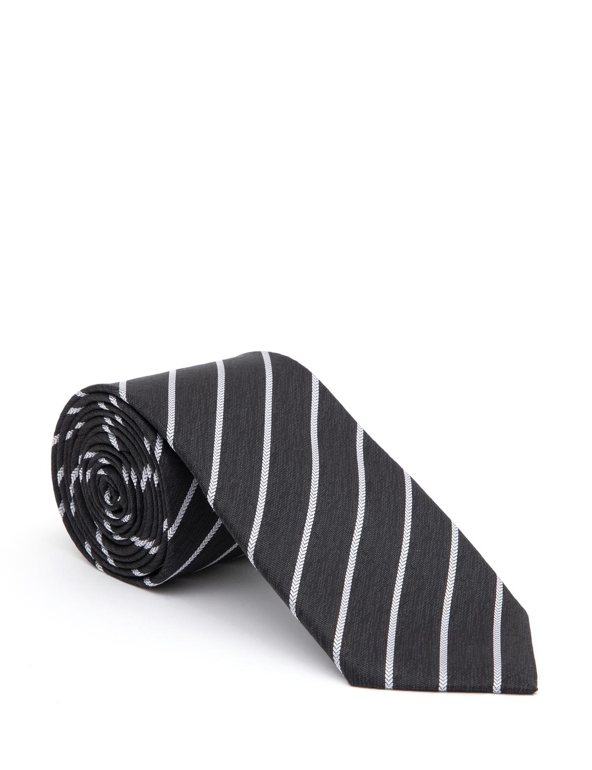 Siyah 3'lü Kravat-Mendil-Kravat İğnesi Set - 50309580001