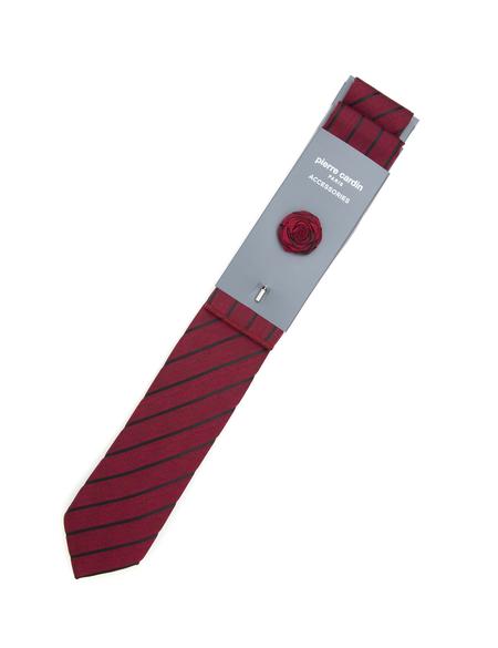 Bordo 3'lü Kravat-Mendil-Kravat İğnesi Set - 50309605001
