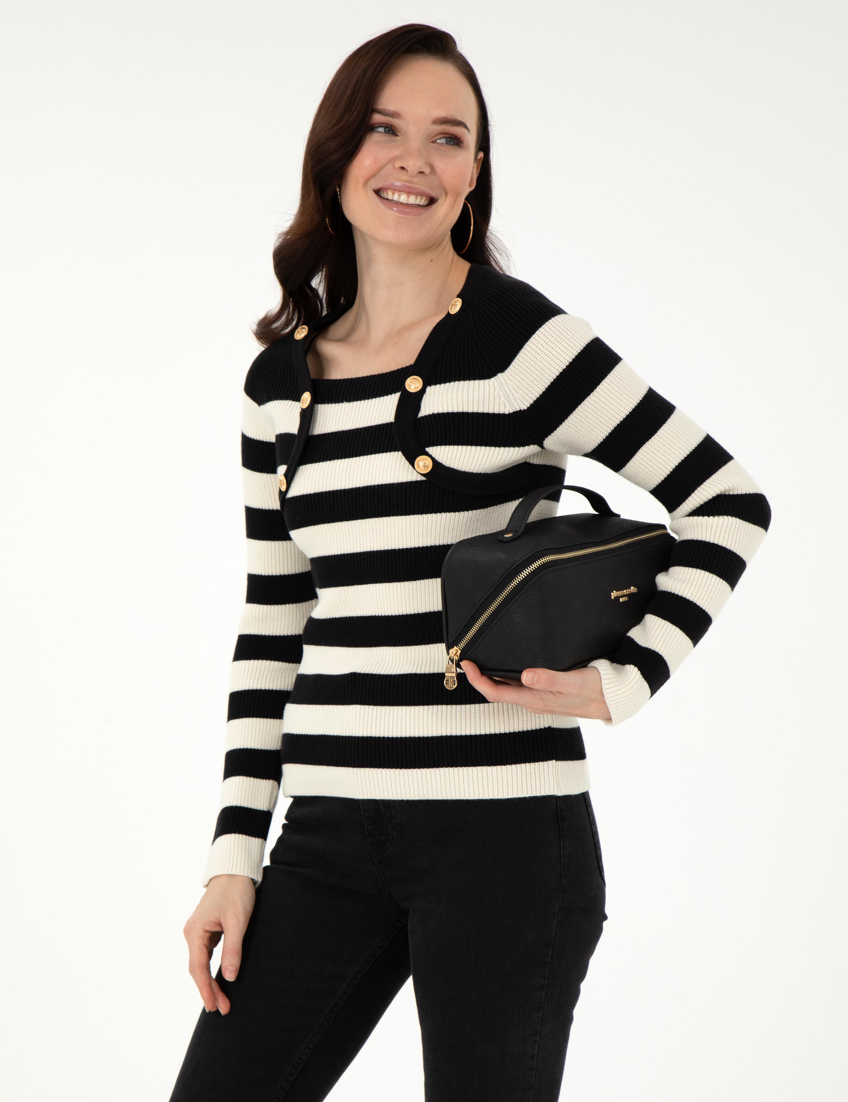 Siyah Slim Fit Kazak