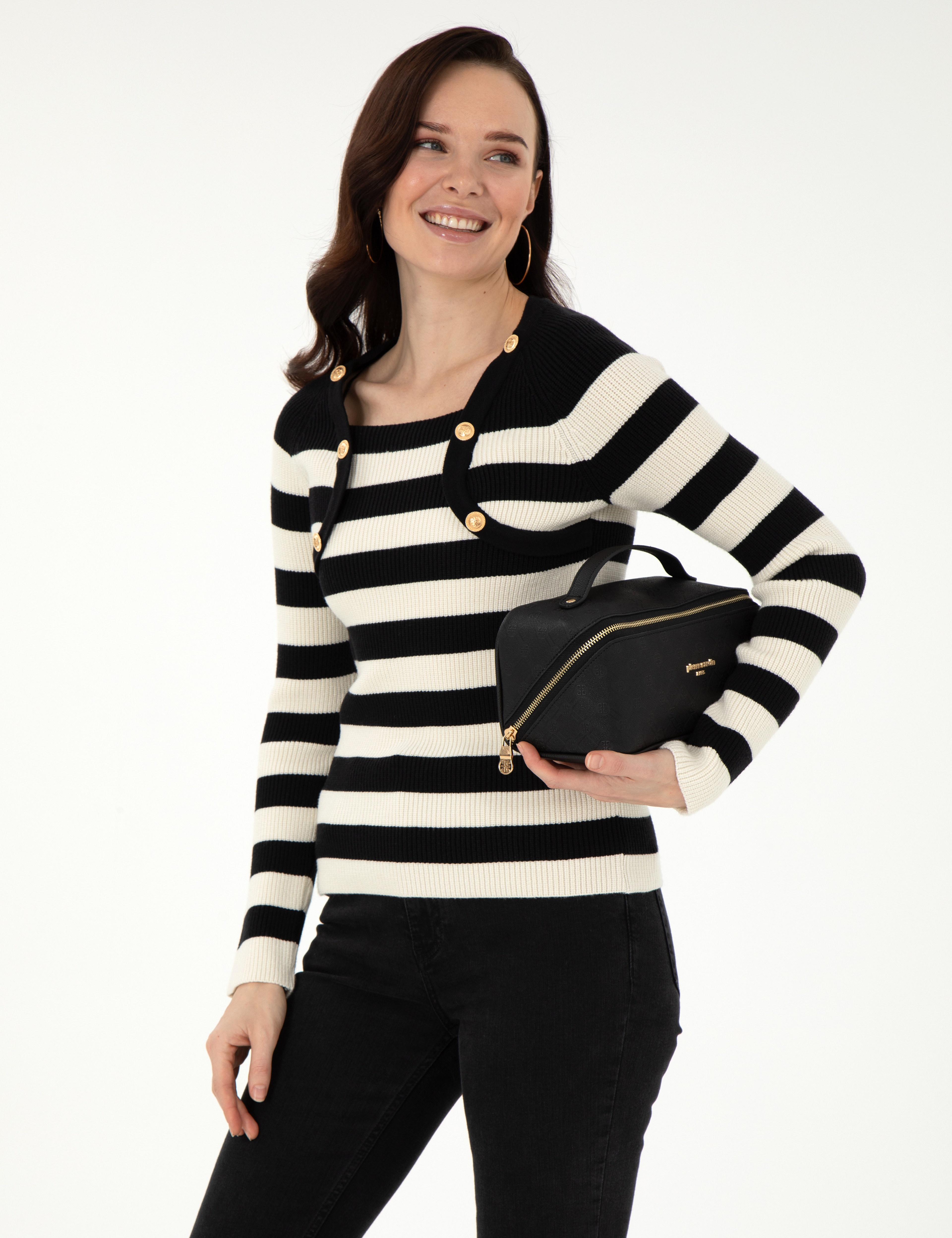 Siyah Slim Fit Kazak - Image 3