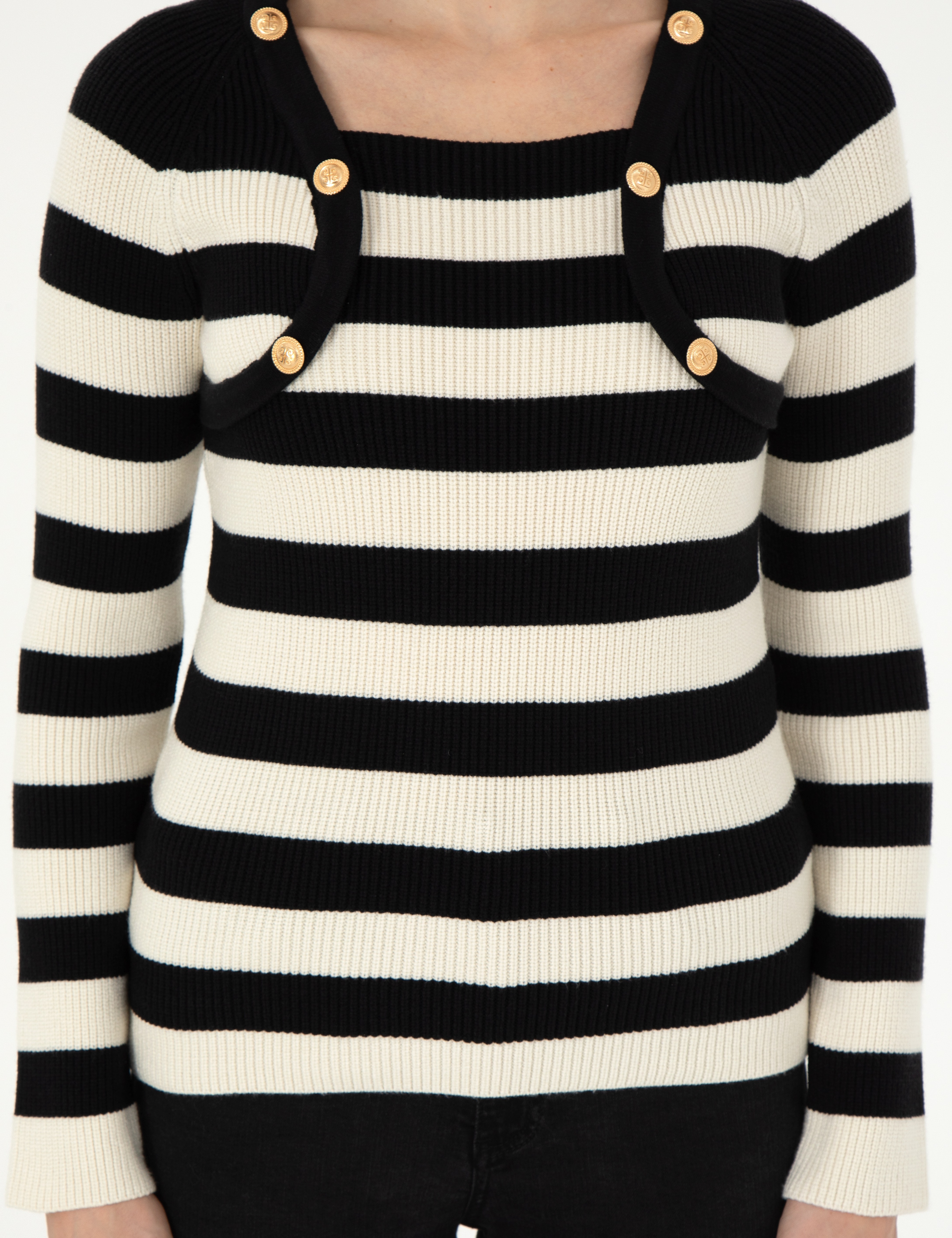 Siyah Slim Fit Kazak - Image 6