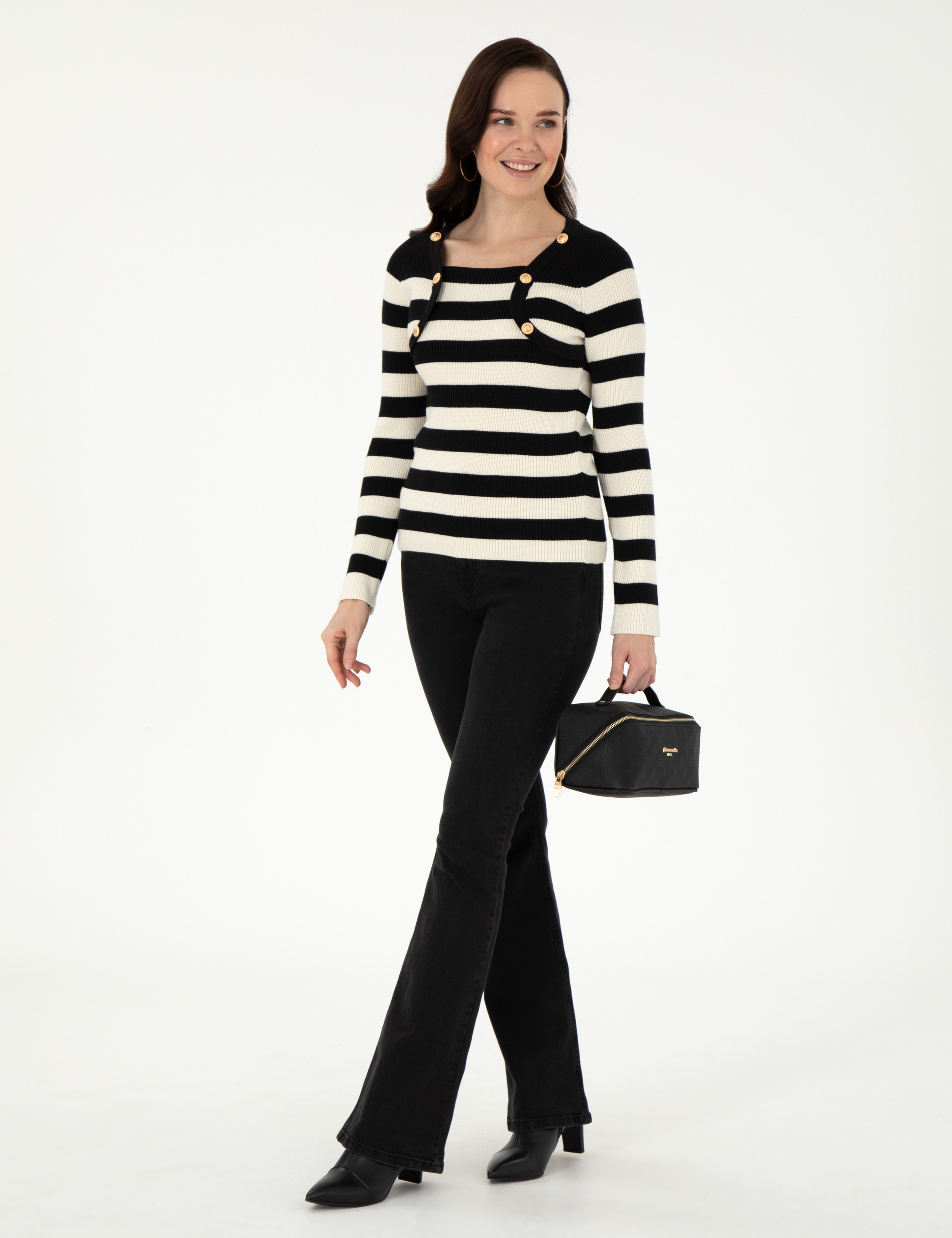 Siyah Slim Fit Kazak - Image 4