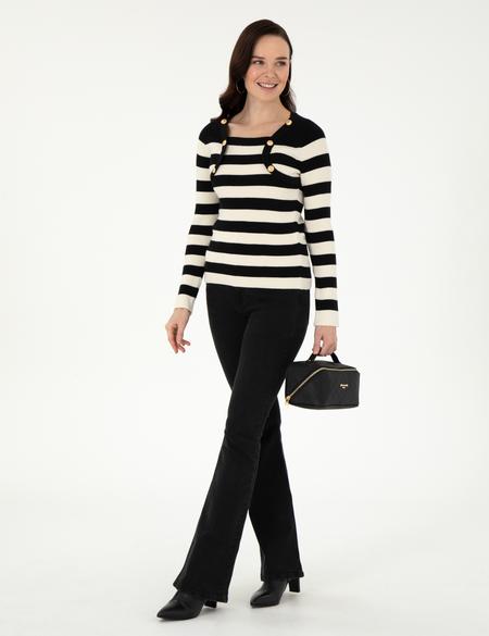 Siyah Slim Fit Kazak - 50291024005