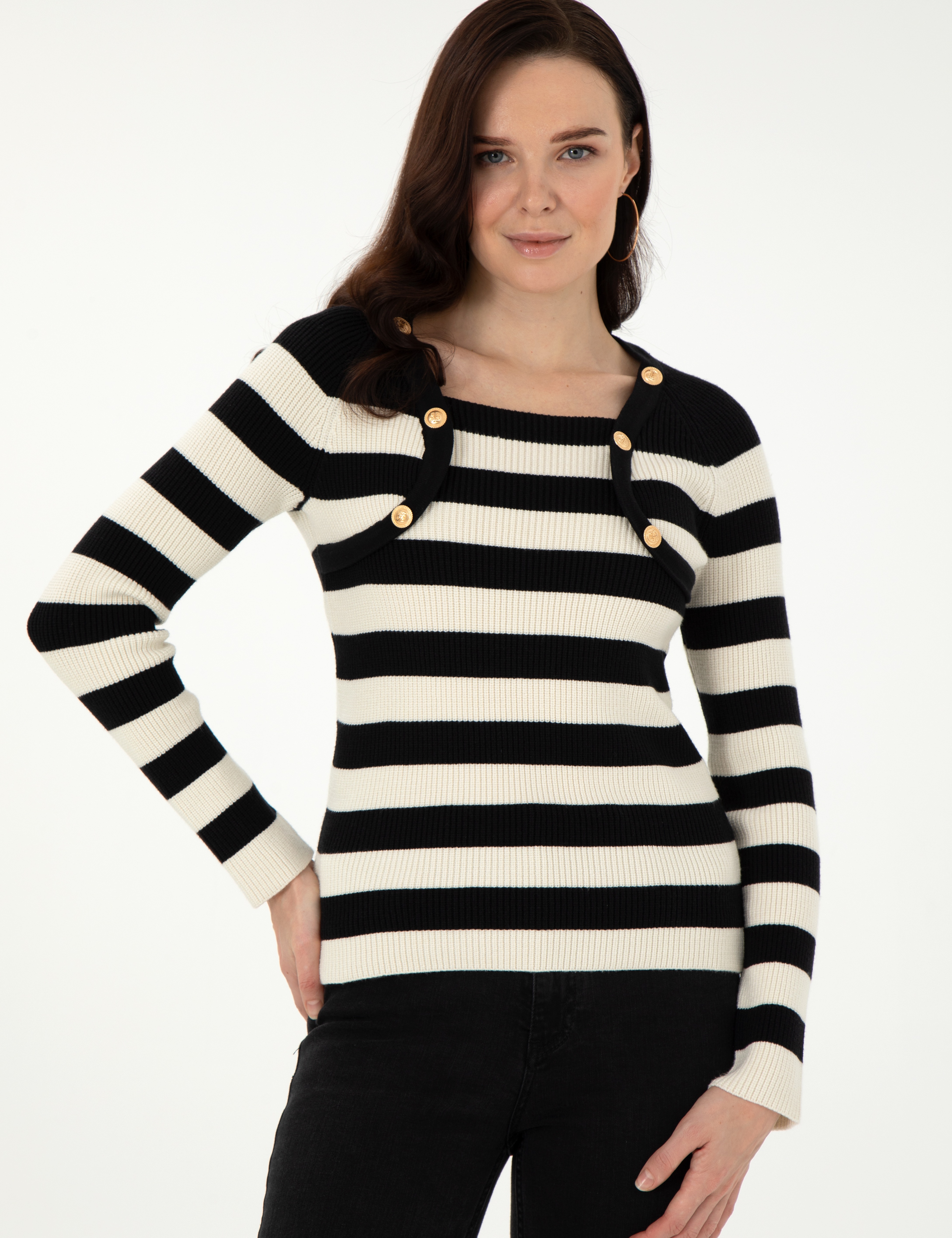 Siyah Slim Fit Kazak - Image 1