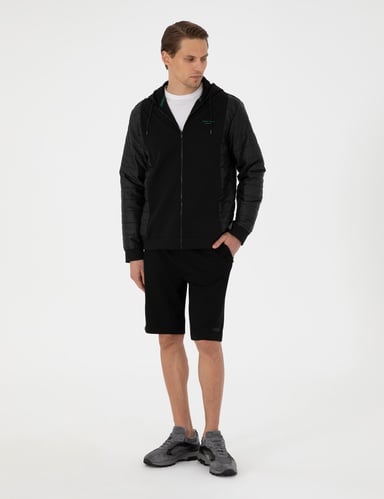 Siyah Comfort Fit Örme Şort