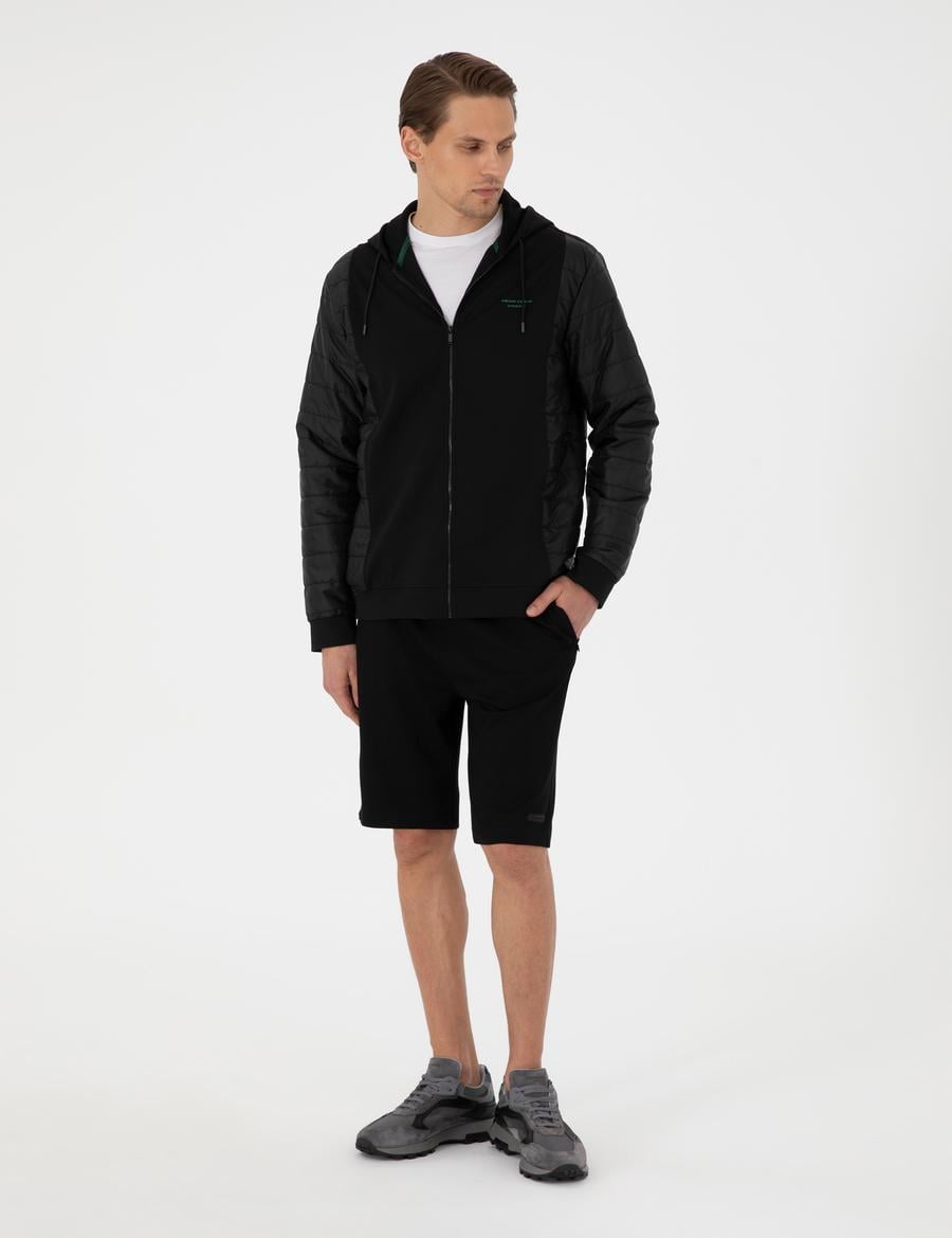 Siyah Comfort Fit Örme Şort