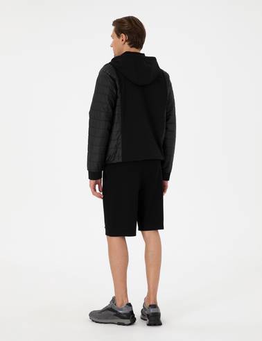 Siyah Comfort Fit Örme Şort