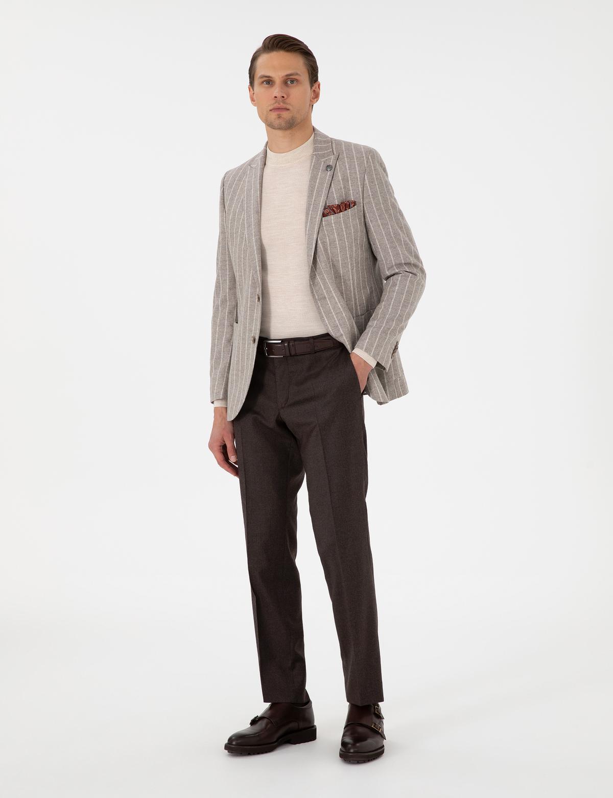 Bej Ex. Slim Fit Ceket - 50291936044