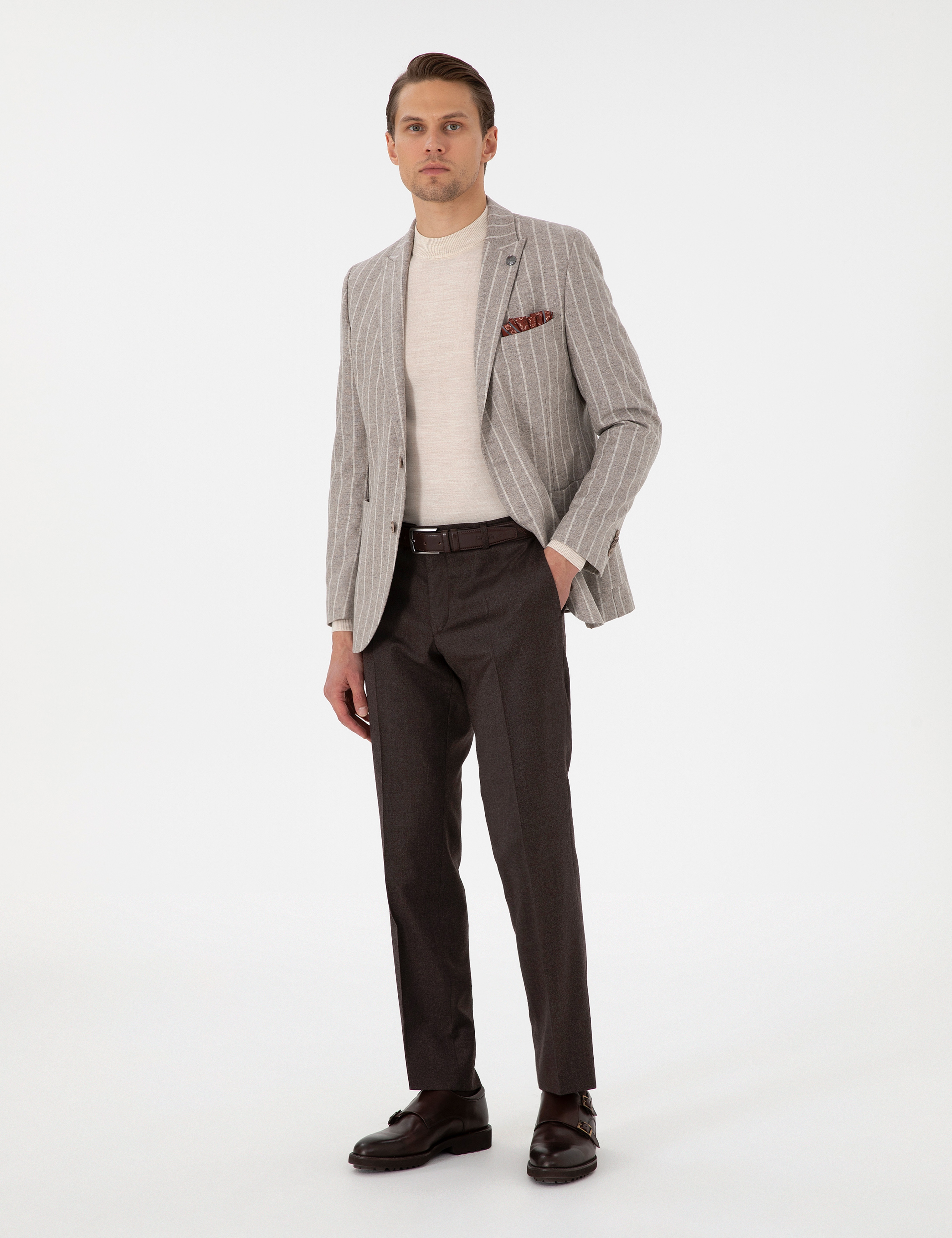Bej Ex. Slim Fit Ceket