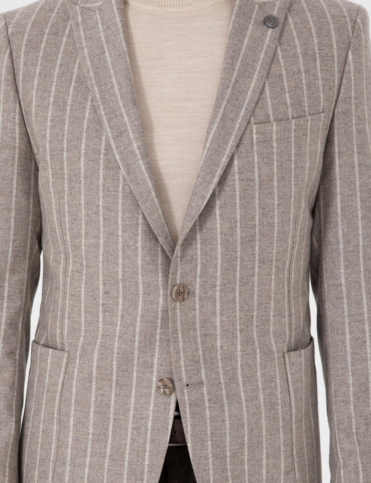 Bej Ex. Slim Fit Ceket - 50291936044