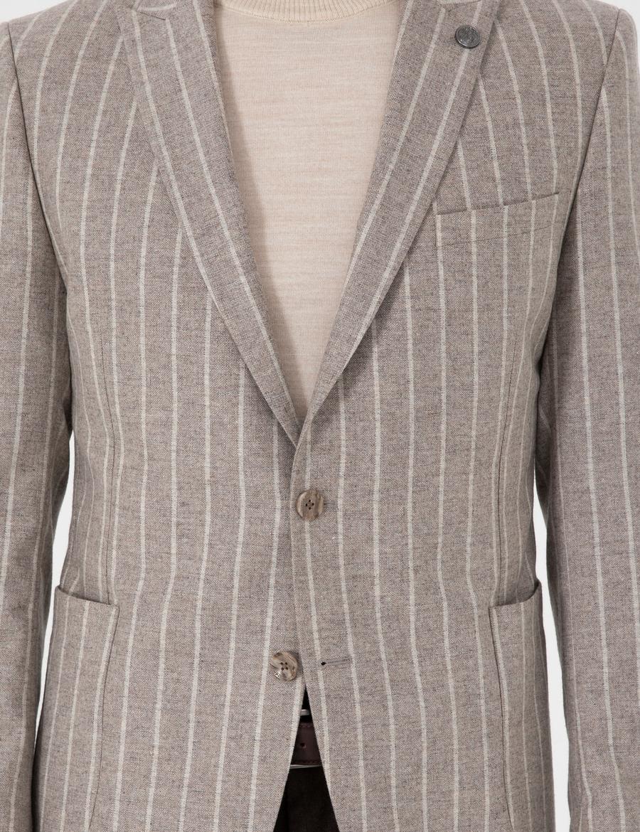 Bej Ex. Slim Fit Ceket