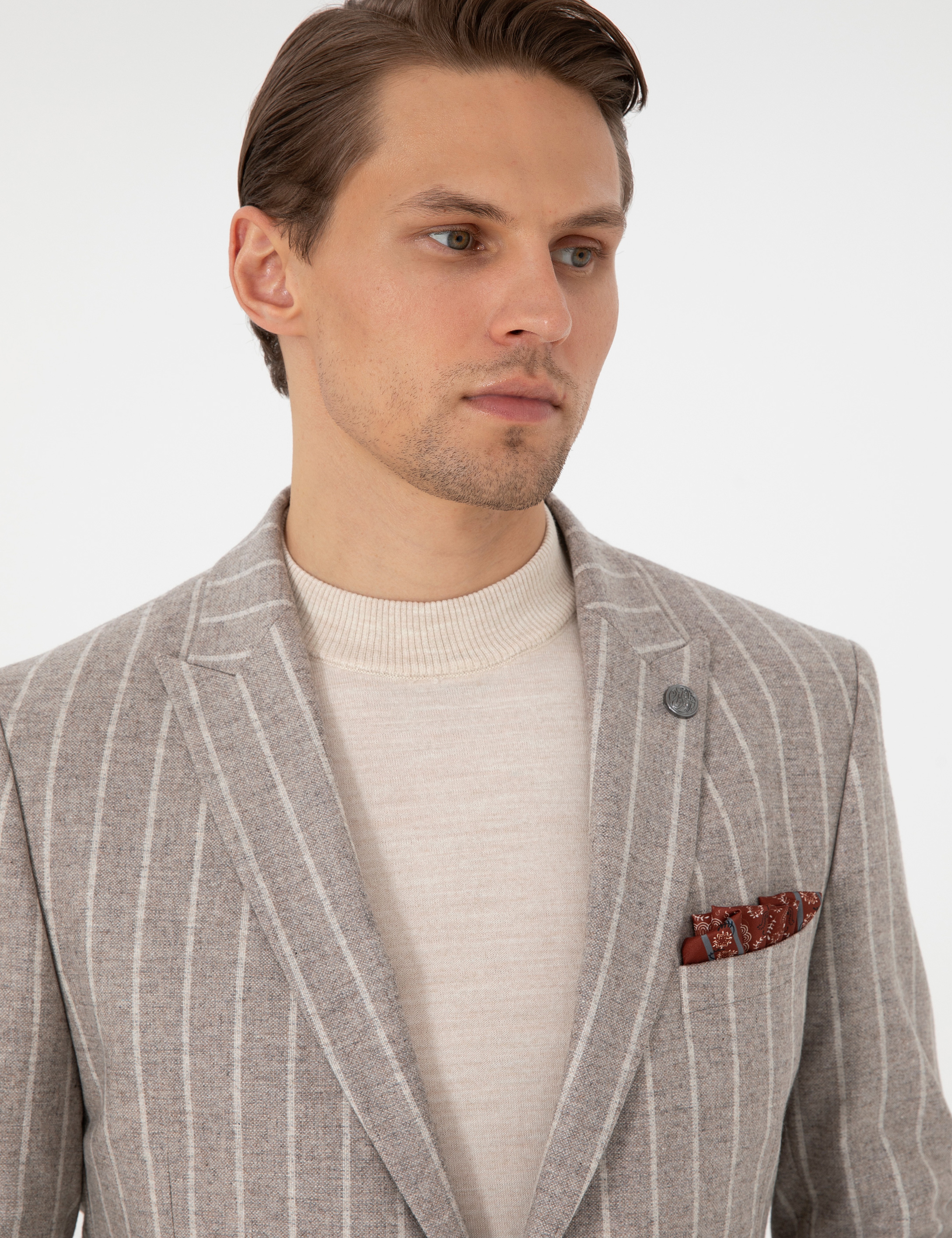 Bej Ex. Slim Fit Ceket
