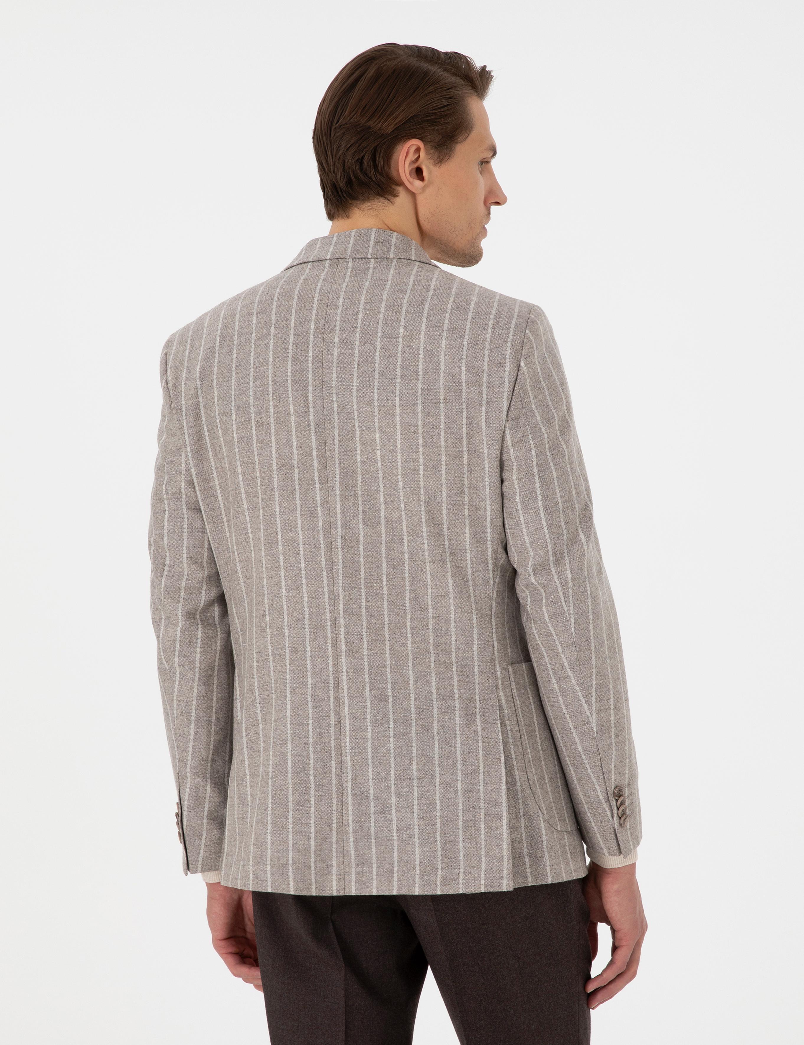 Bej Ex. Slim Fit Ceket