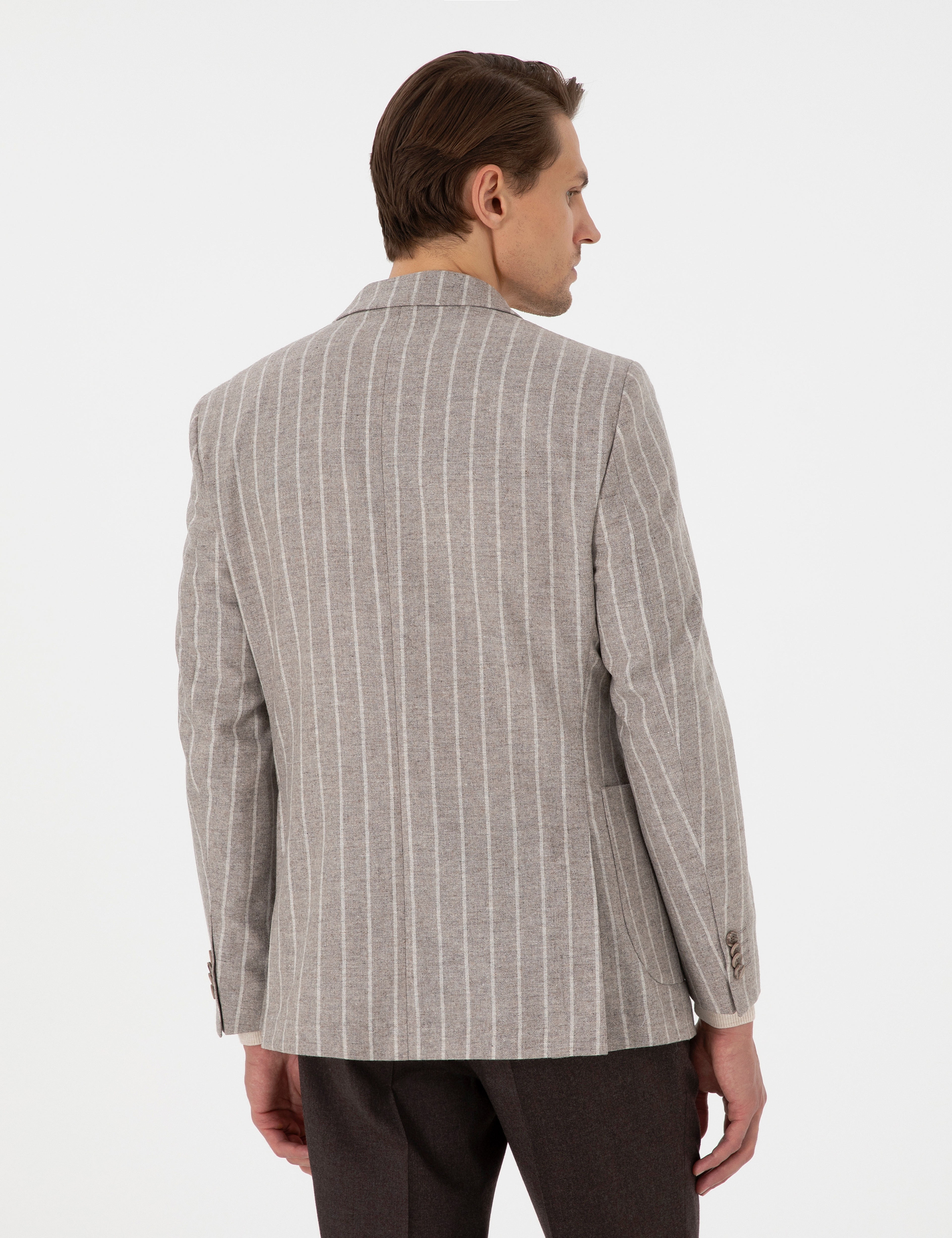 Bej Ex. Slim Fit Ceket - Image 5