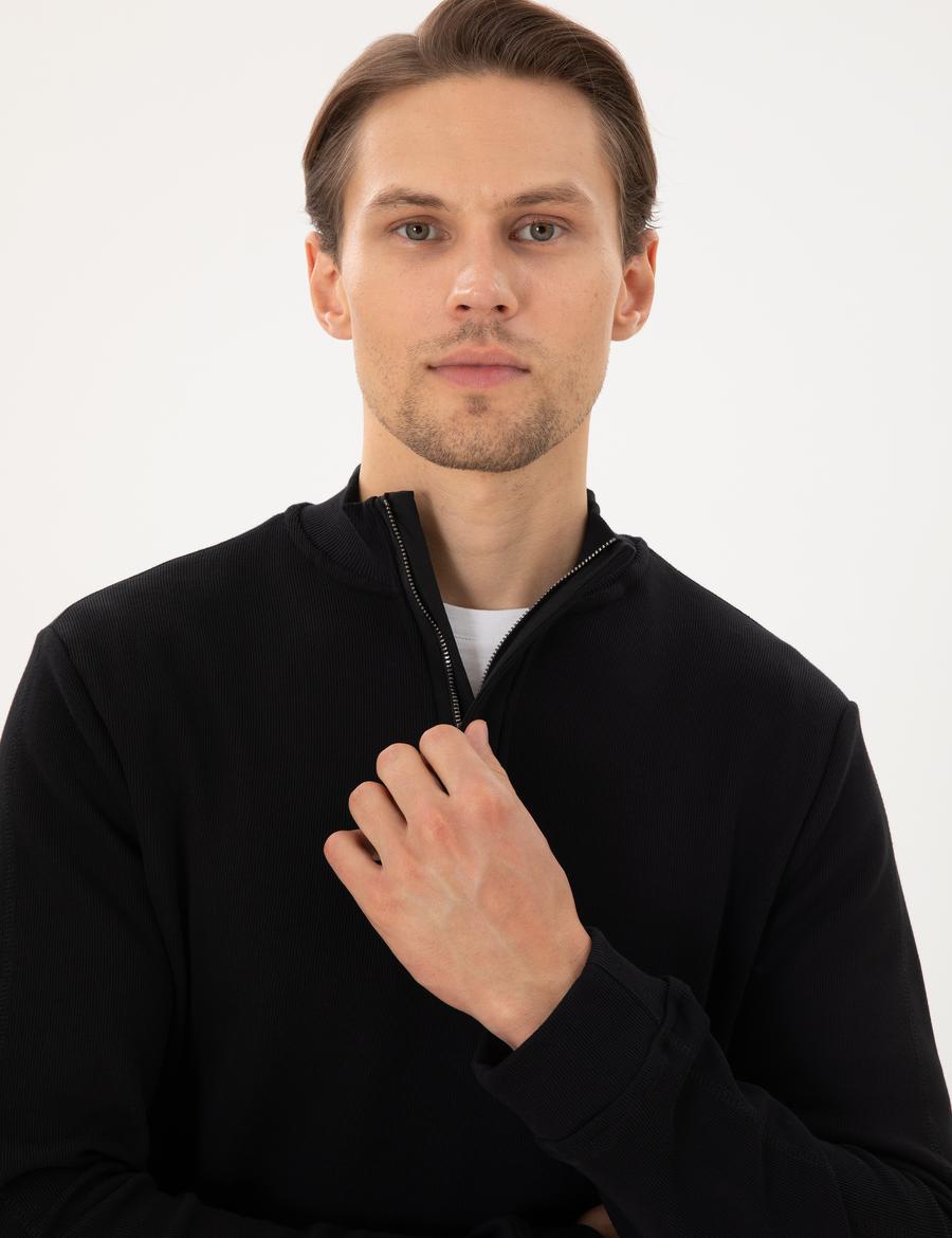 Siyah Regular Fit Sweatshirt