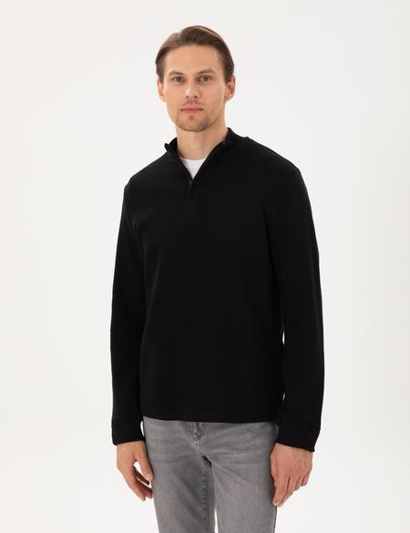 Siyah Regular Fit Sweatshirt - 50296505006