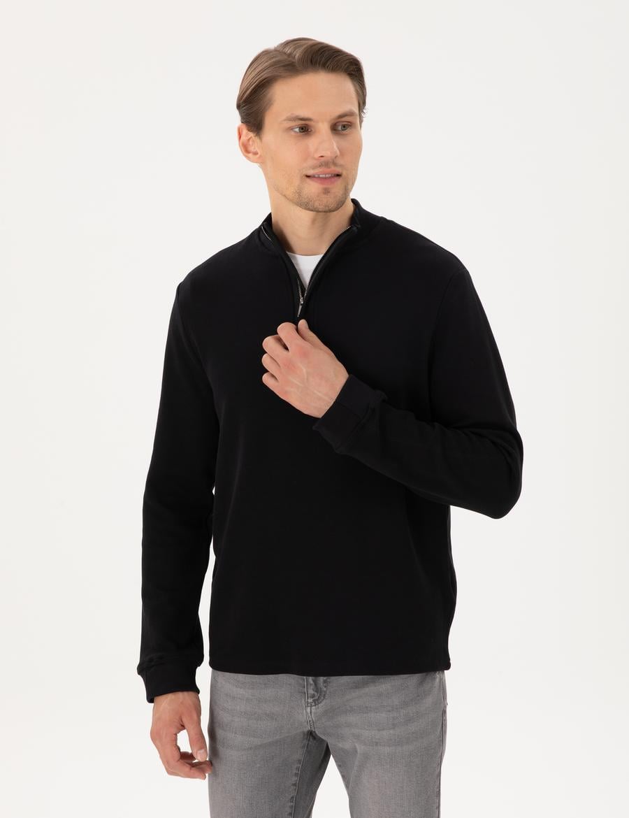 Siyah Regular Fit Sweatshirt