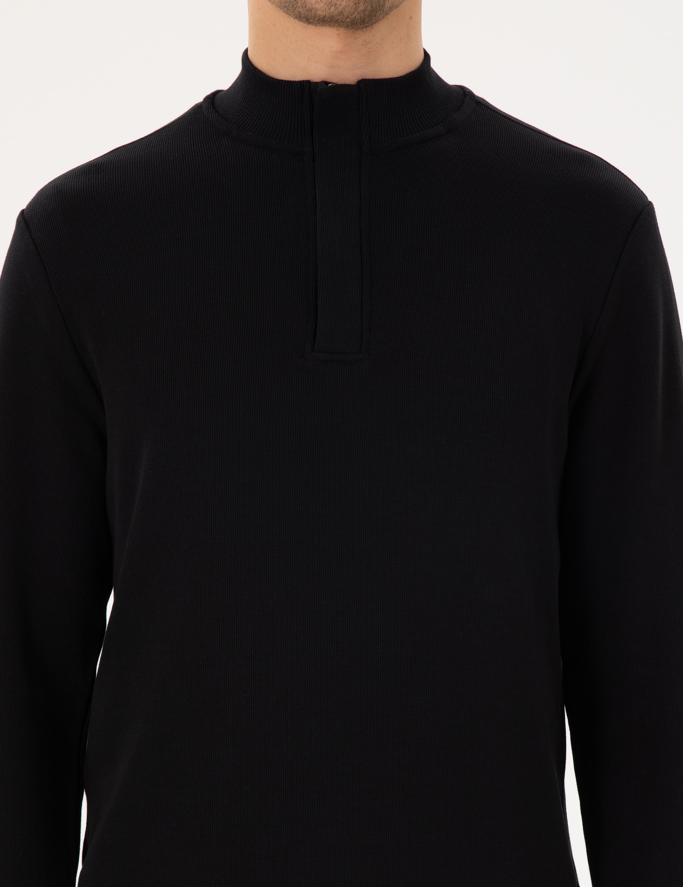 Siyah Regular Fit Sweatshirt