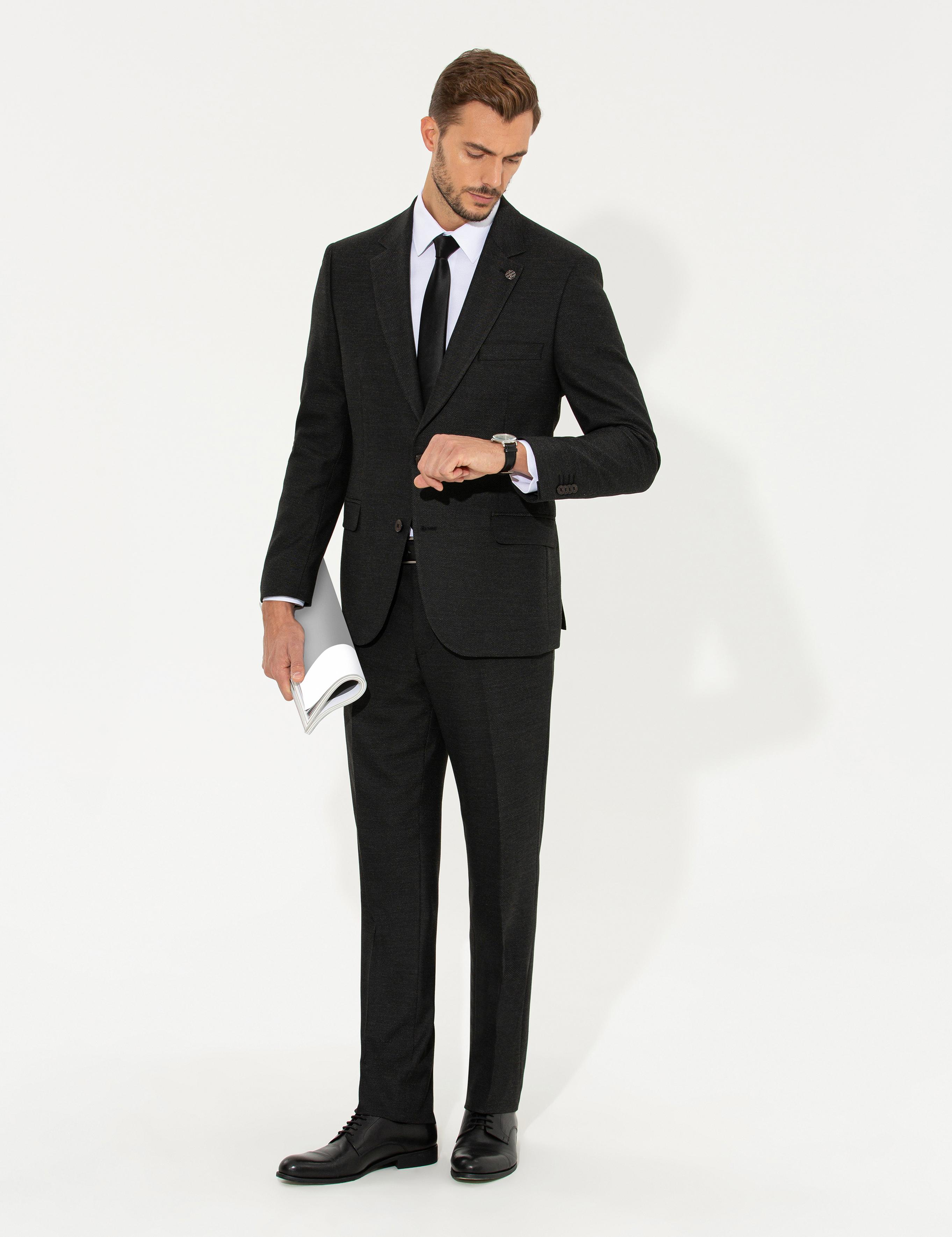 Antrasit Slim Fit Takım Elbise