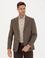 Kahverengi Yün Karışımlı Slim Fit Ceket