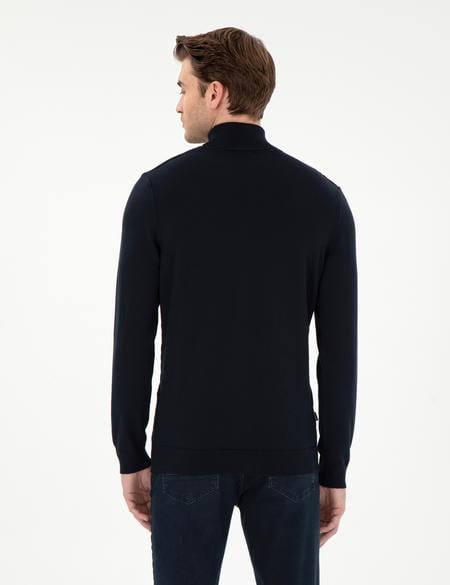 Lacivert Slim Fit Balıkçı Yaka Triko Kazak - 50300500007