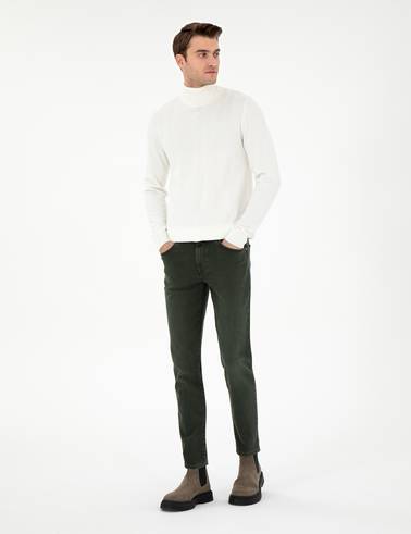 Yeşil Slim Fit Jean Pantolon