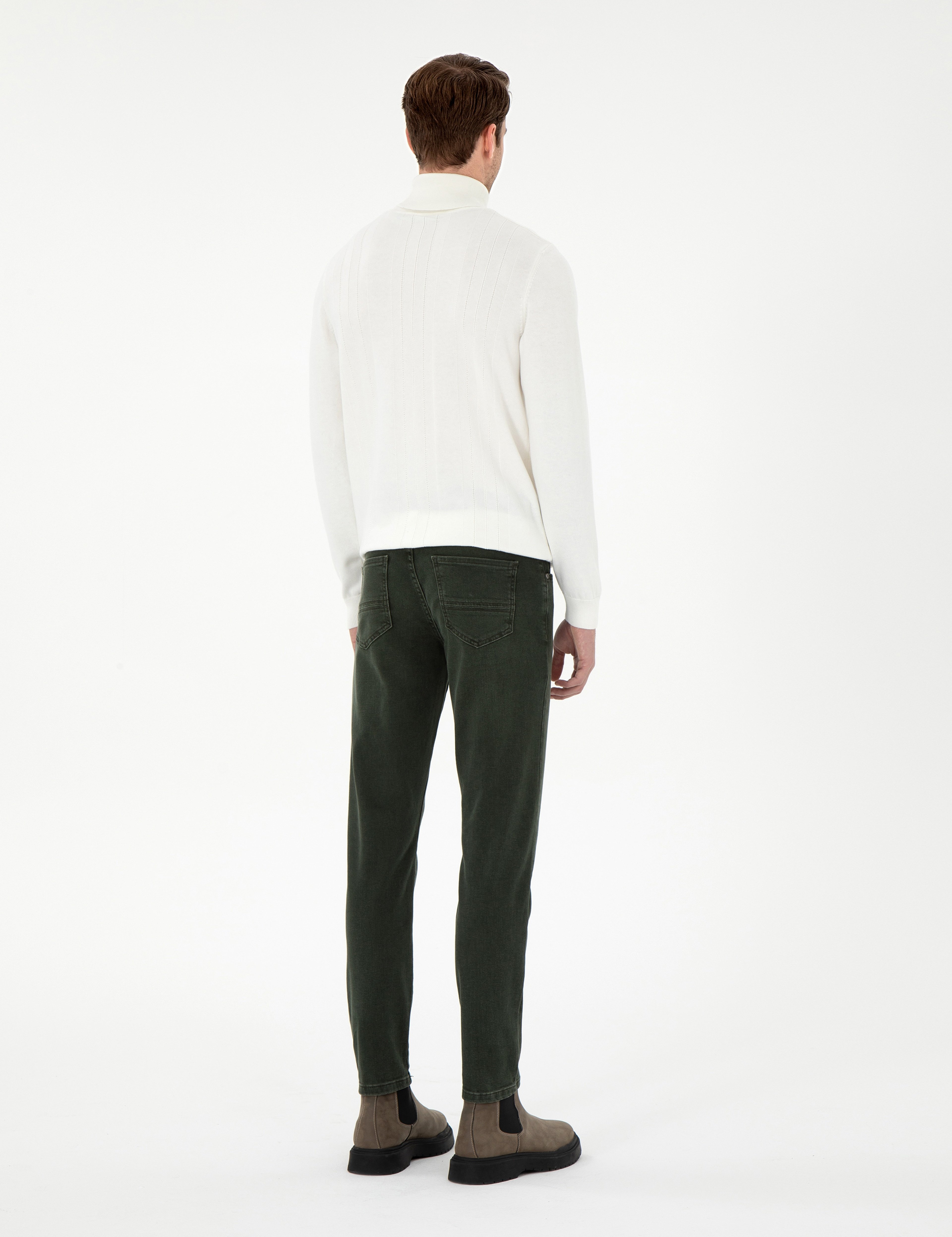 Yeşil Slim Fit Jean Pantolon - Image 4