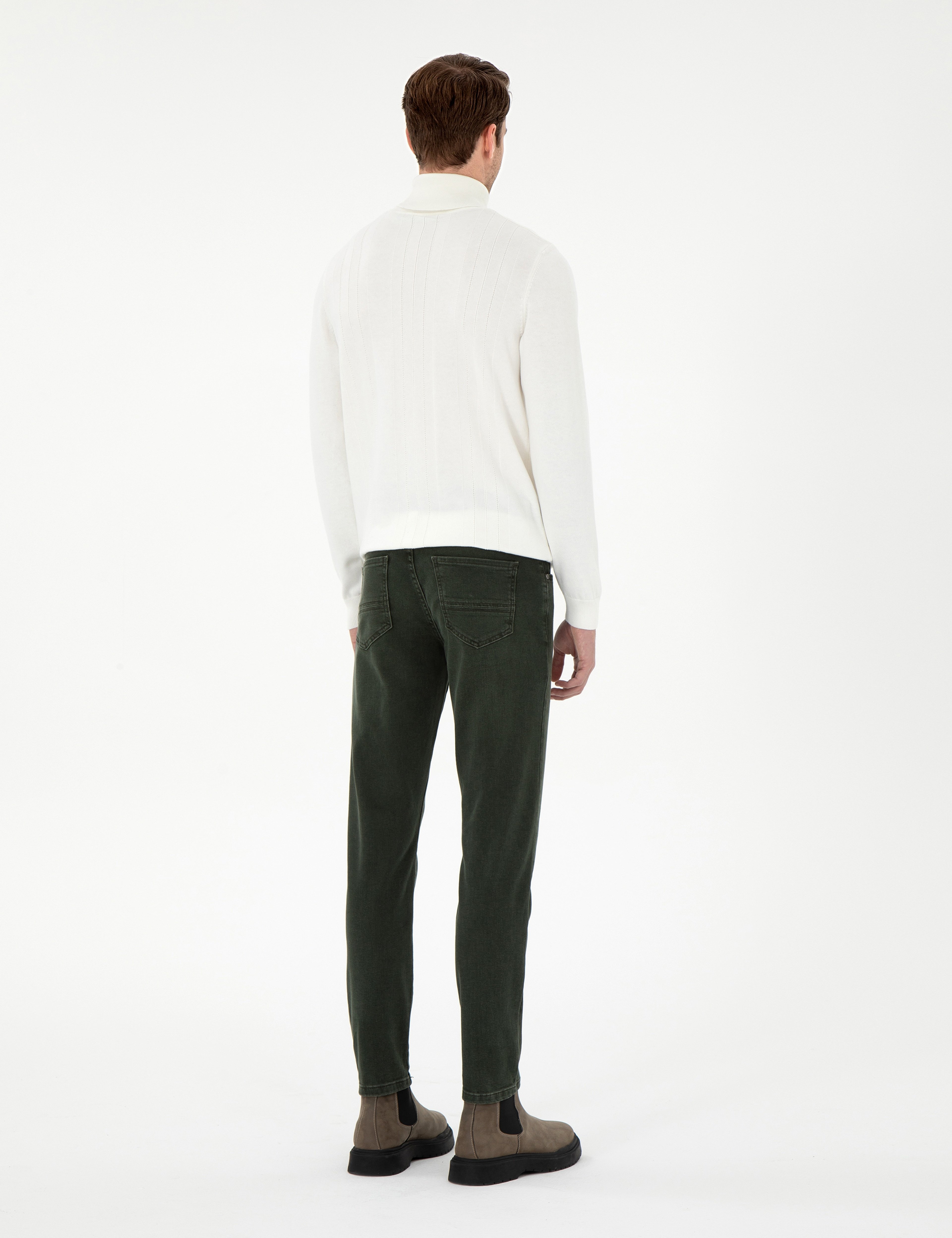 Yeşil Slim Fit Jean Pantolon