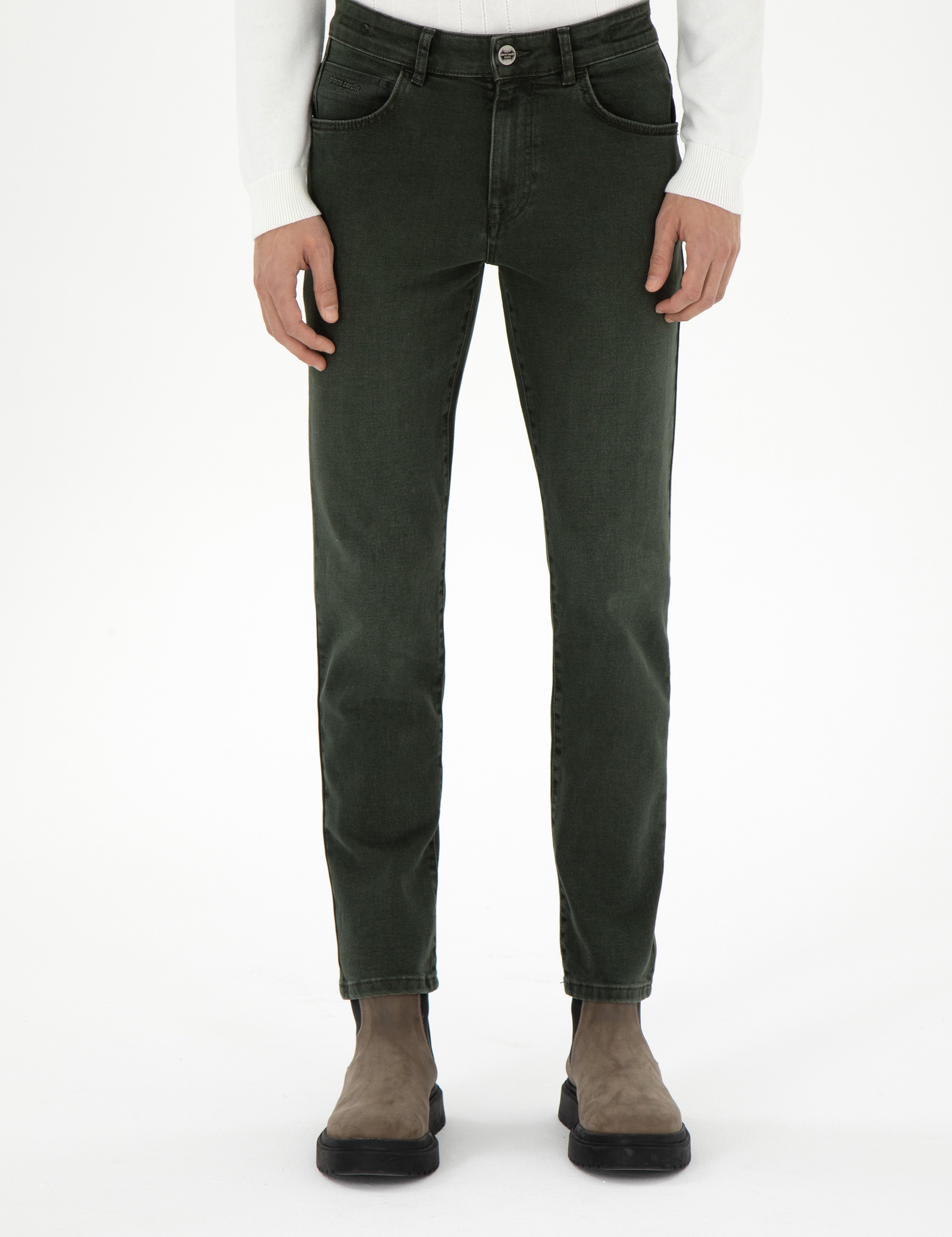Yeşil Slim Fit Jean Pantolon - Image 2
