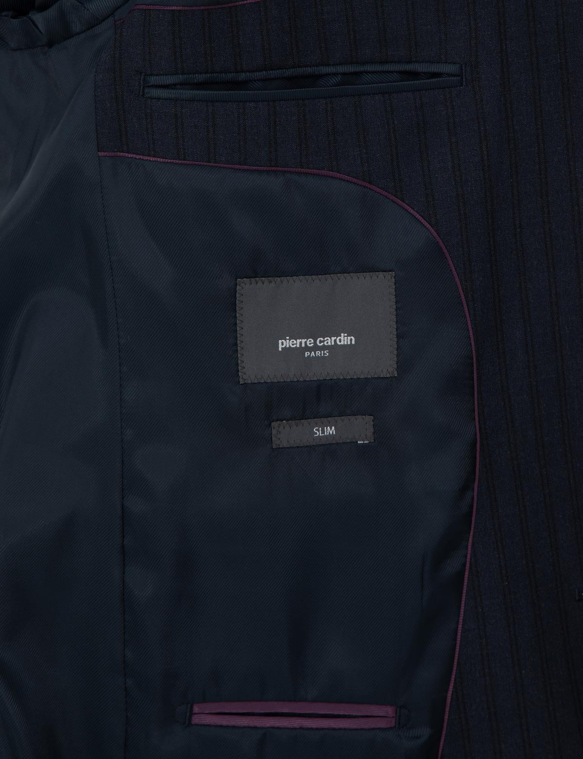 Lacivert Slim Fit Çizgili Takım Elbise - 50295211035