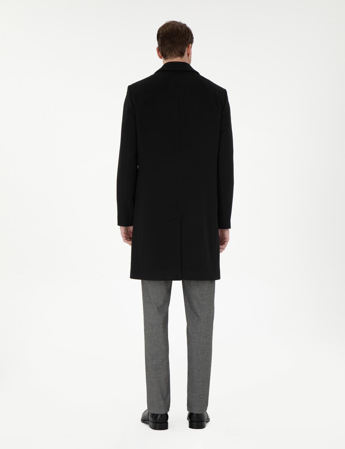 Siyah Slim Fit Palto - 50293353008