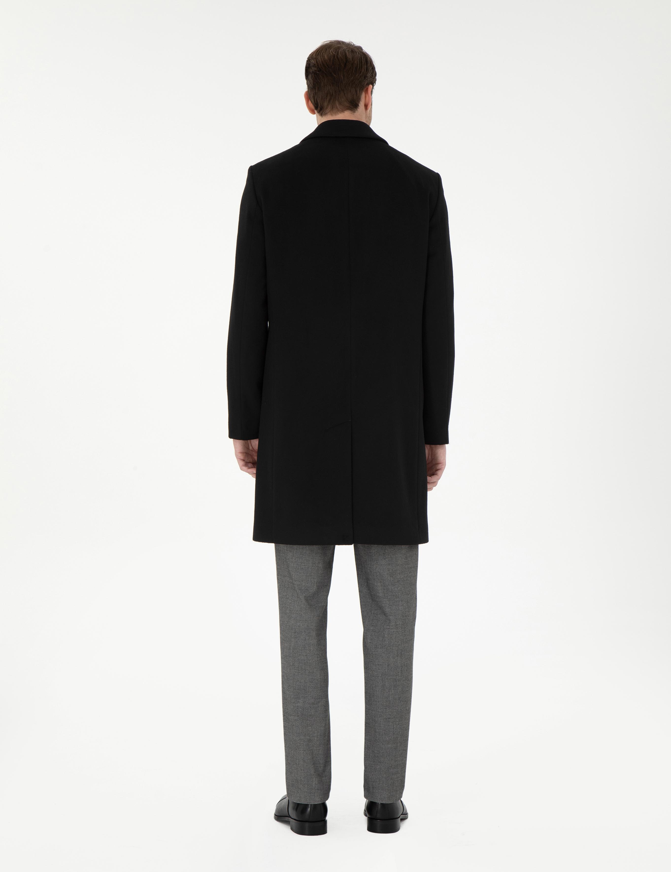 Siyah Slim Fit Palto