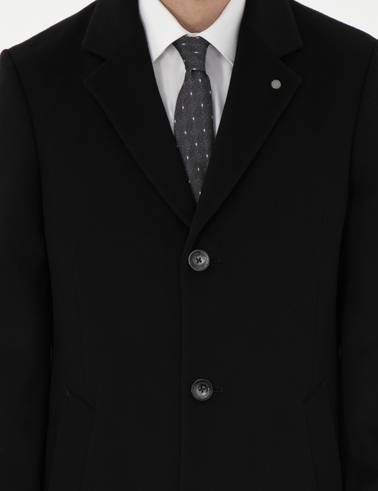 Siyah Slim Fit Palto