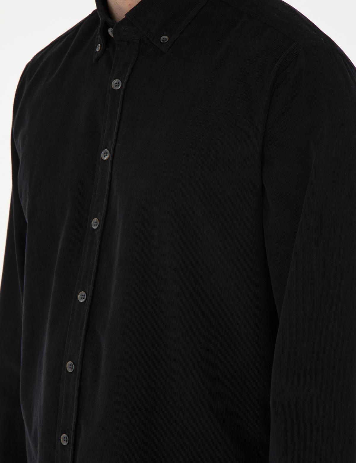 Siyah Regular Fit Uzun Kollu Gömlek - 50292347006