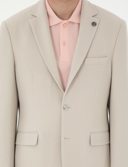 Bej Slim Fit Ceket - 50303389083