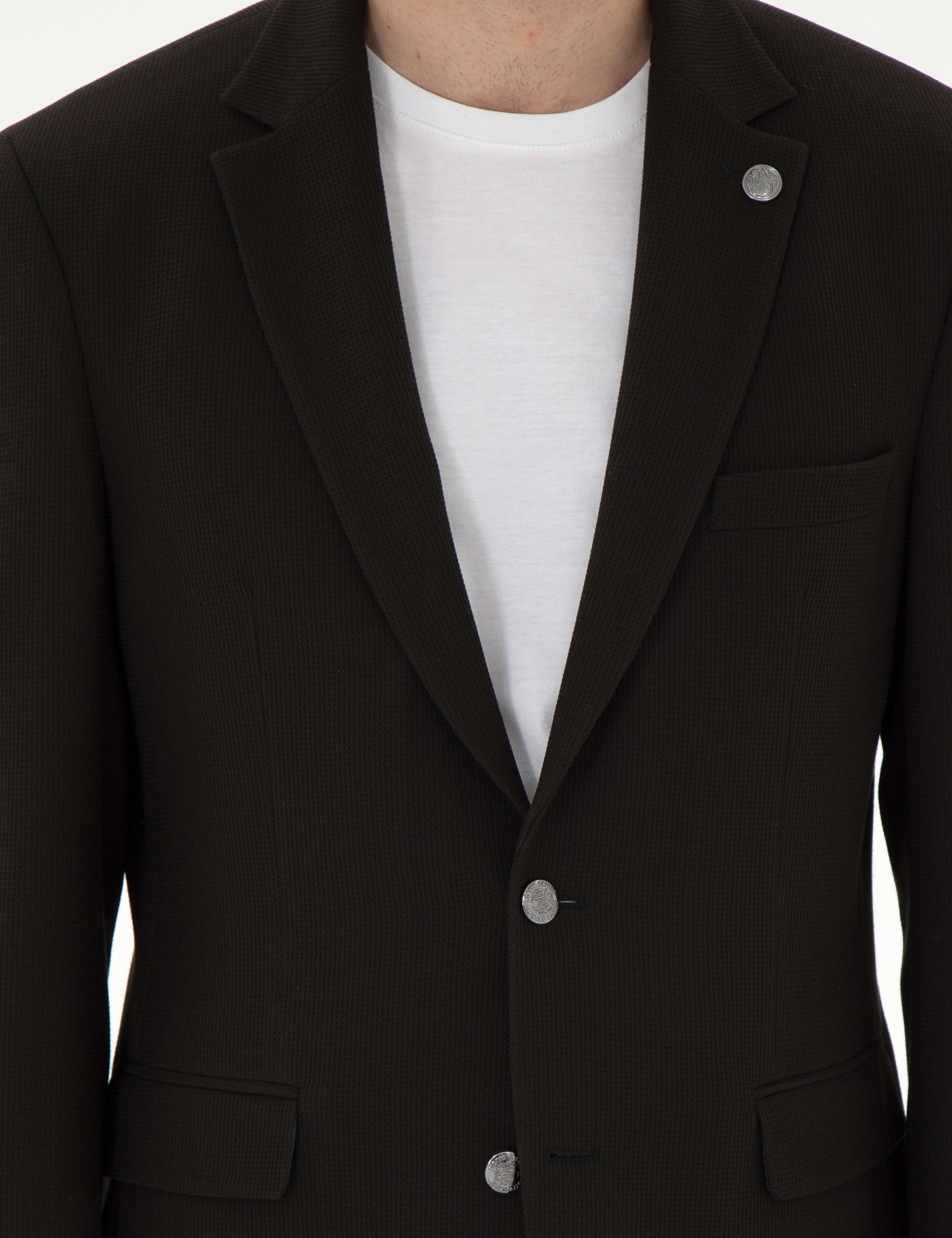 Siyah Slim Fit Ceket - Image 7