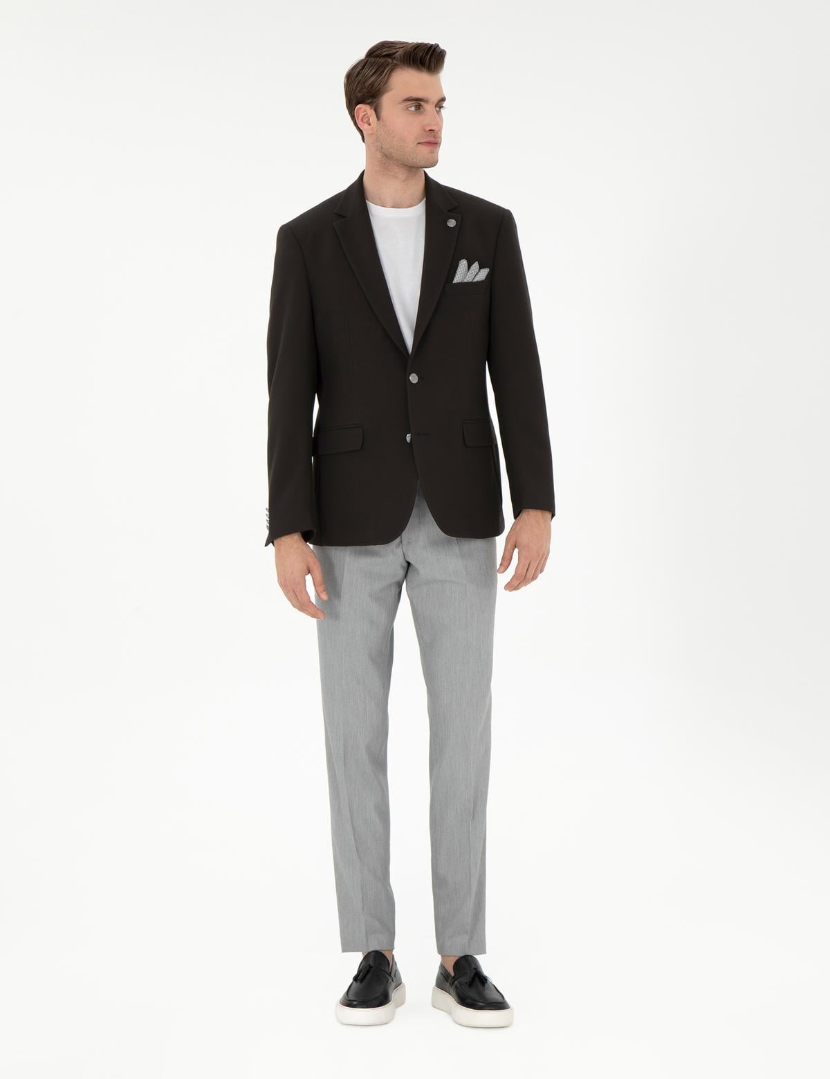 Siyah Slim Fit Ceket - 50303389047