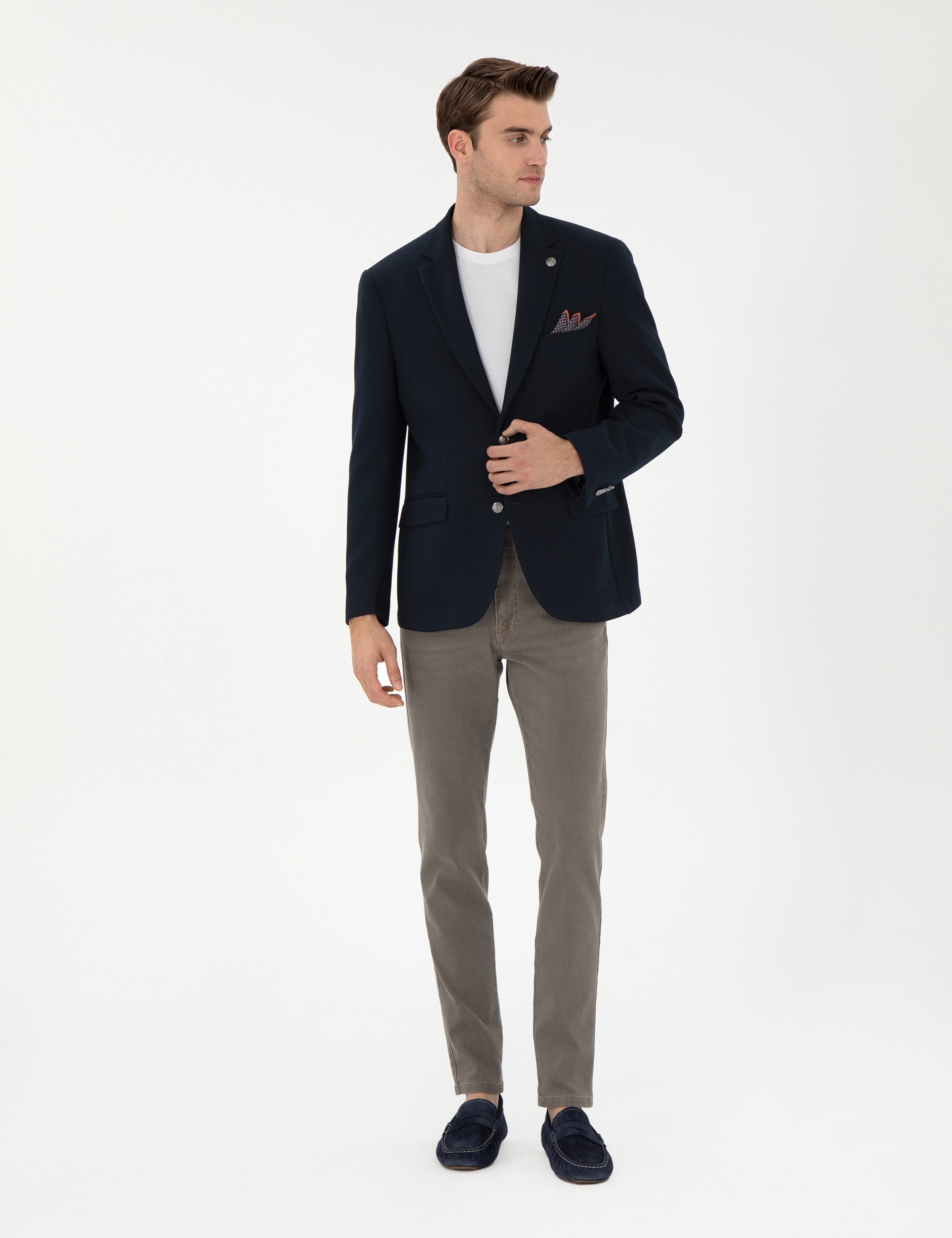Lacivert Slim Fit Ceket - Image 4