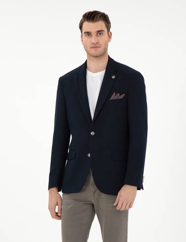 Lacivert Slim Fit Ceket