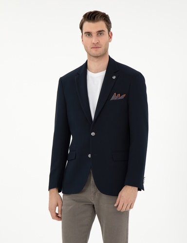 Lacivert Slim Fit Ceket
