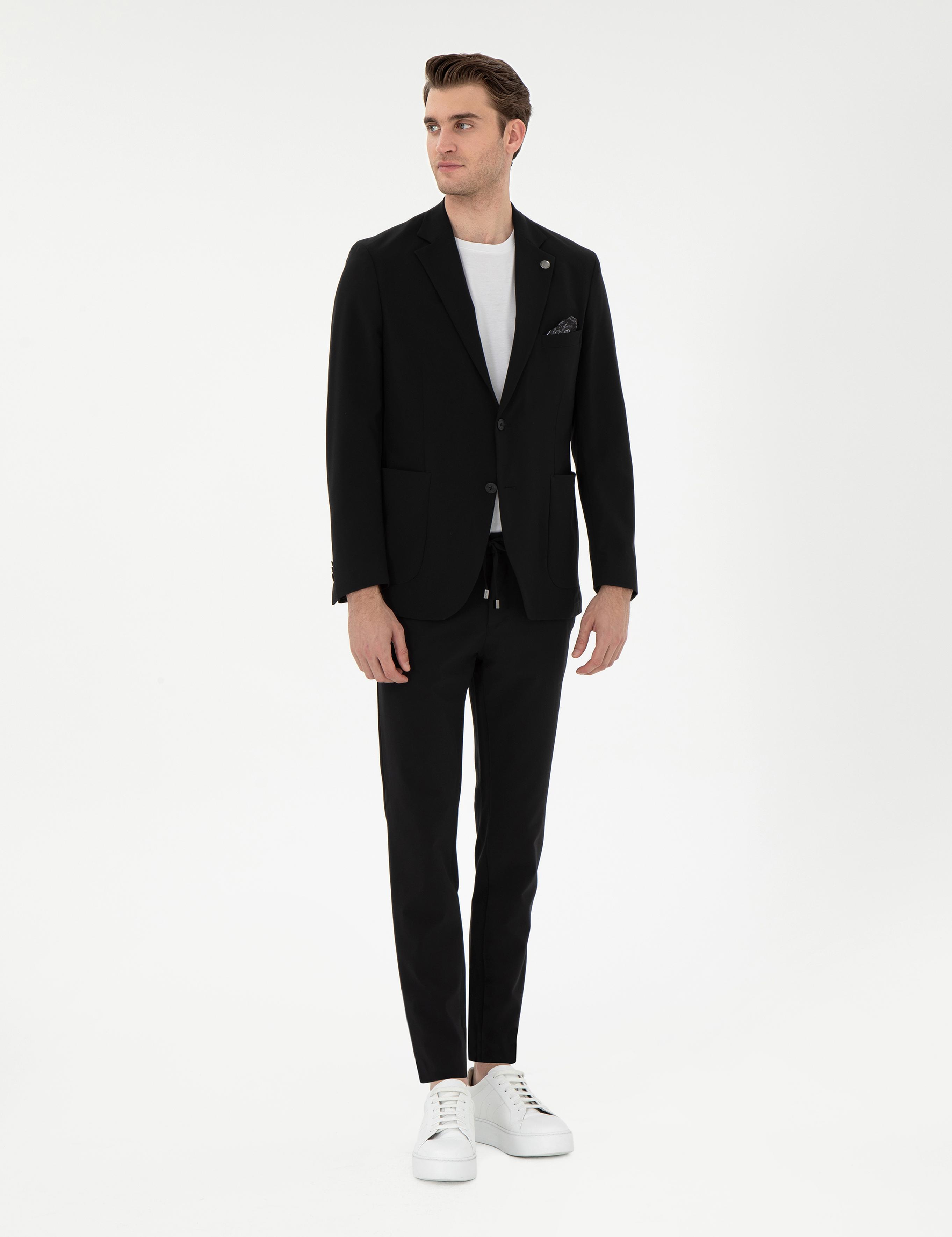 Siyah Klasik Jogger Pantolon