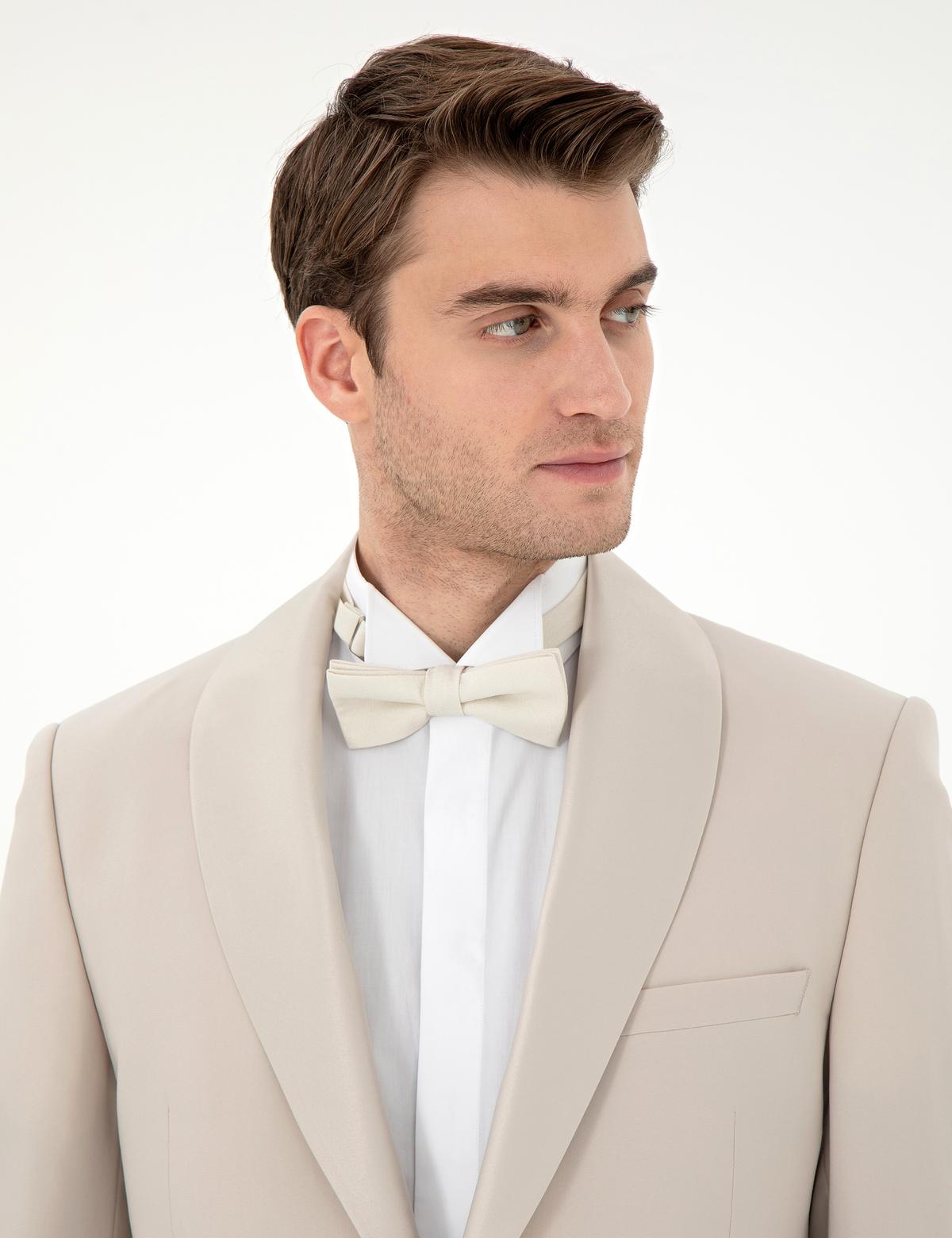 Bej Ex. Slim Fit Yelekli Smokin - 50306221083