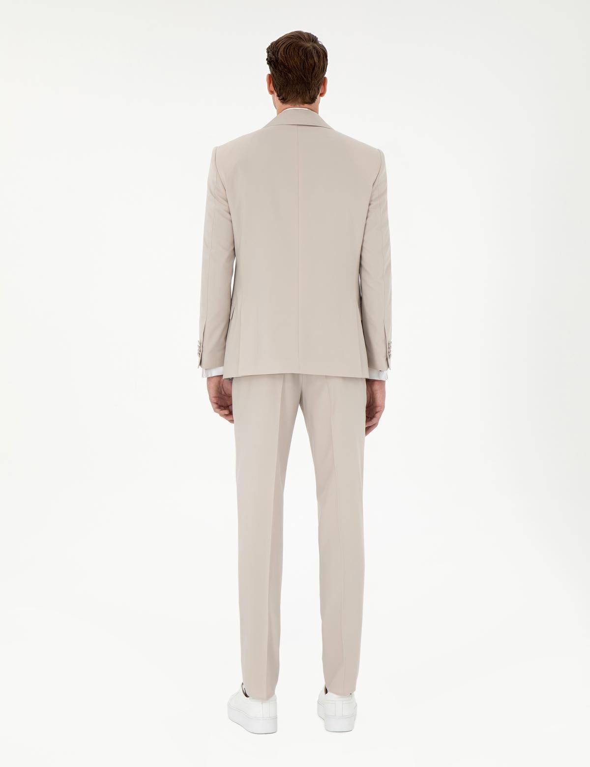 Bej Ex. Slim Fit Yelekli Smokin - 50306221083