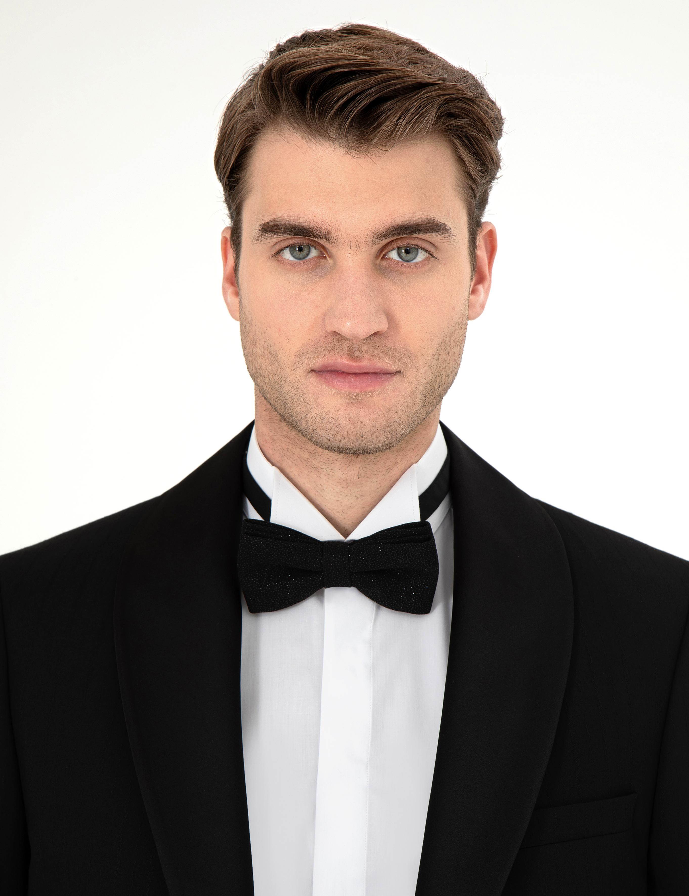 Siyah Ex. Slim Fit Yelekli Smokin