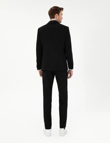 Siyah Ex. Slim Fit Yelekli Smokin