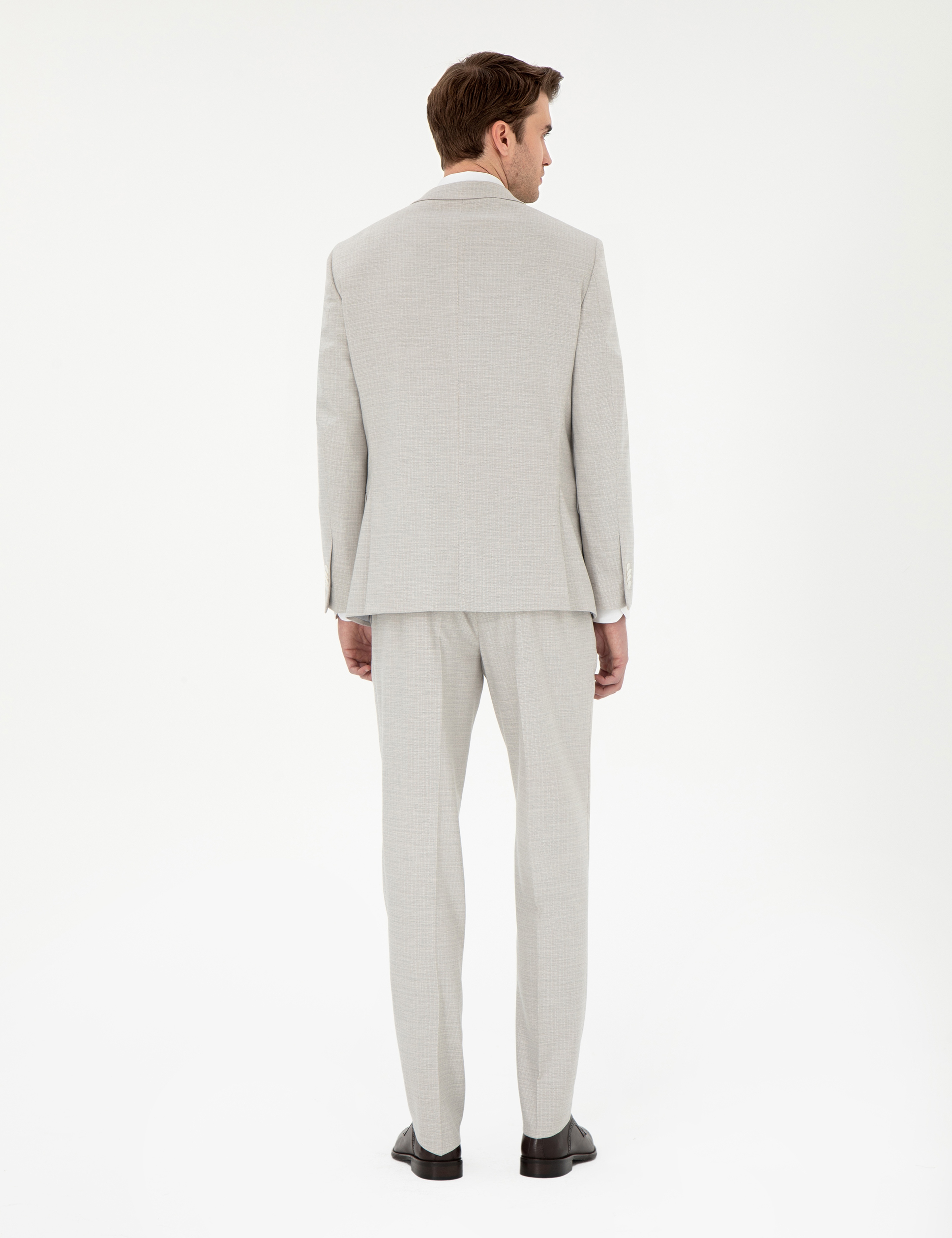 Bej Extra Slim Fit Yelekli Takım Elbise - Image 5