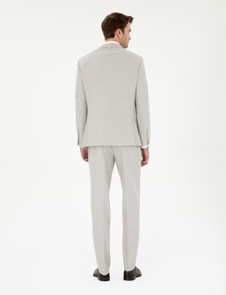 Bej Ex. Slim Fit Yelekli Takım Elbise - 50303602083