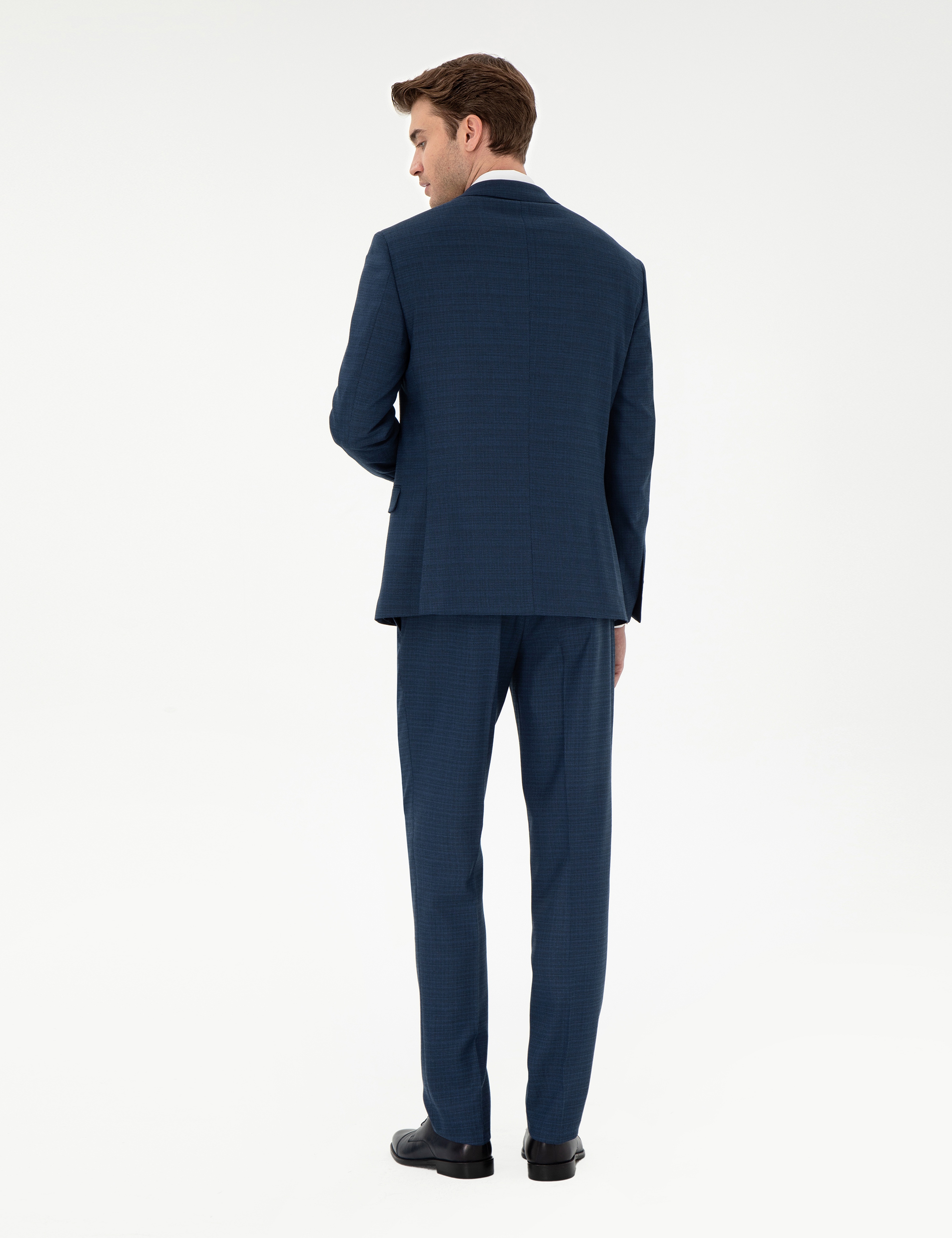 Lacivert Extra Slim Fit Yelekli Takım Elbise - Image 5