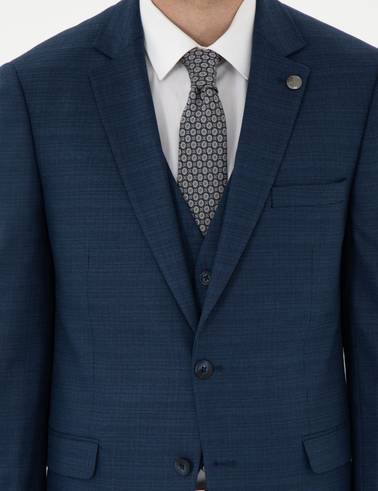 Lacivert Ex. Slim Fit Yelekli Takım Elbise